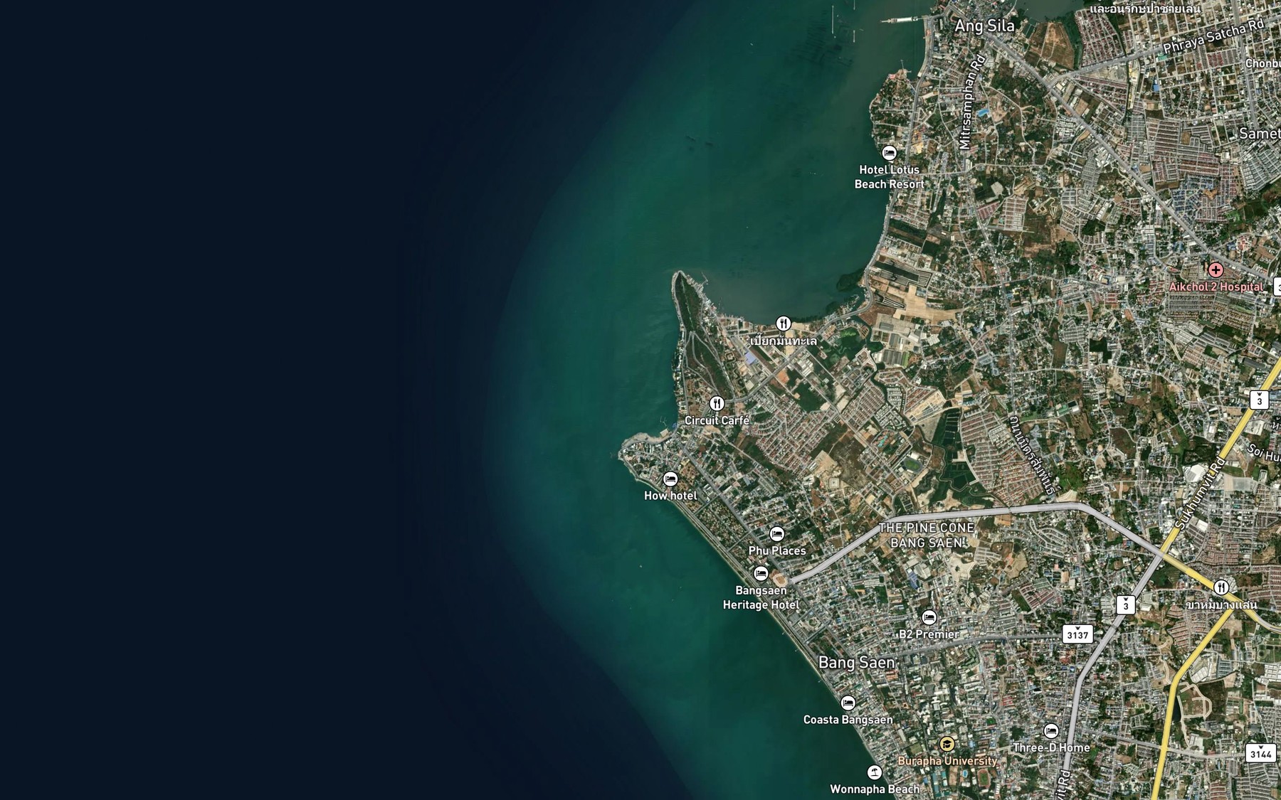Satellite map of the Ao Sammuk