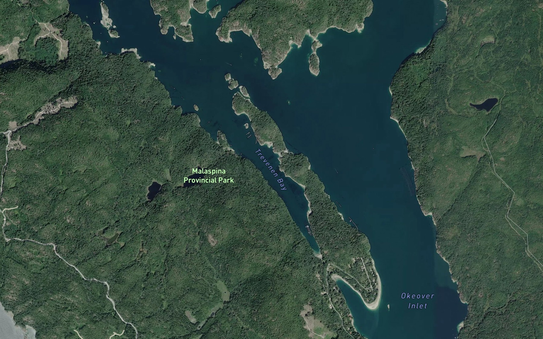 Satellite map of the Trevenen Bay