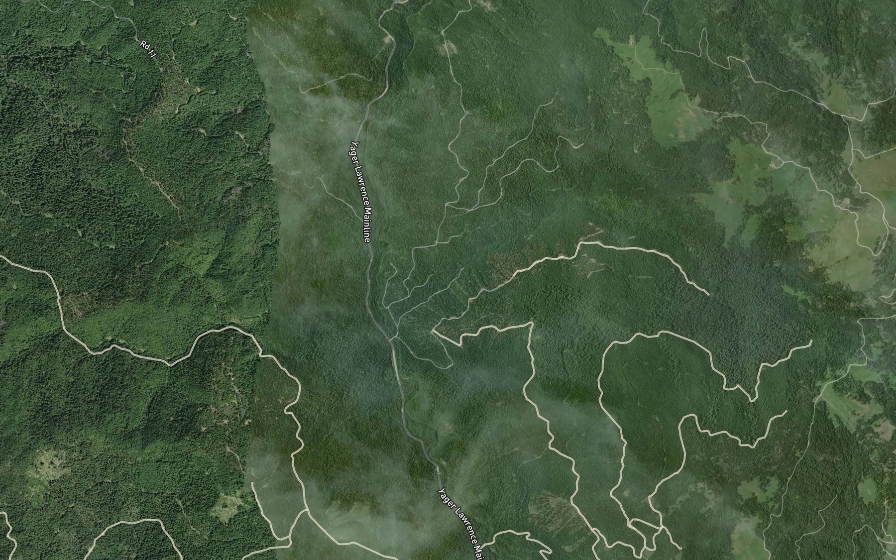Satellite map of the Shaw Creek