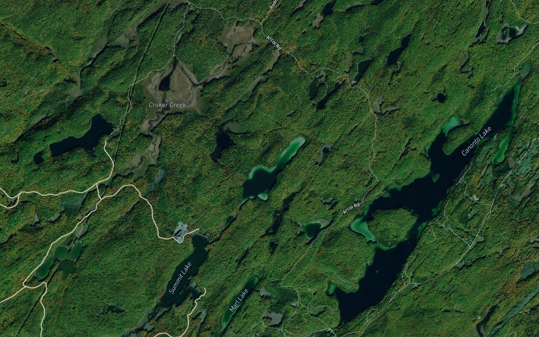 Satellite map of the Wolfe Lake