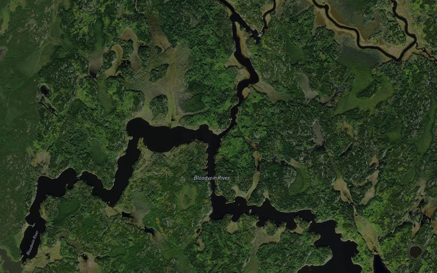 Satellite map of the Sasaginnigak River
