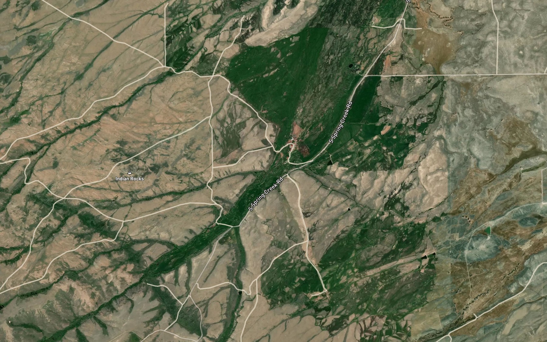Satellite map of the Owl Creek