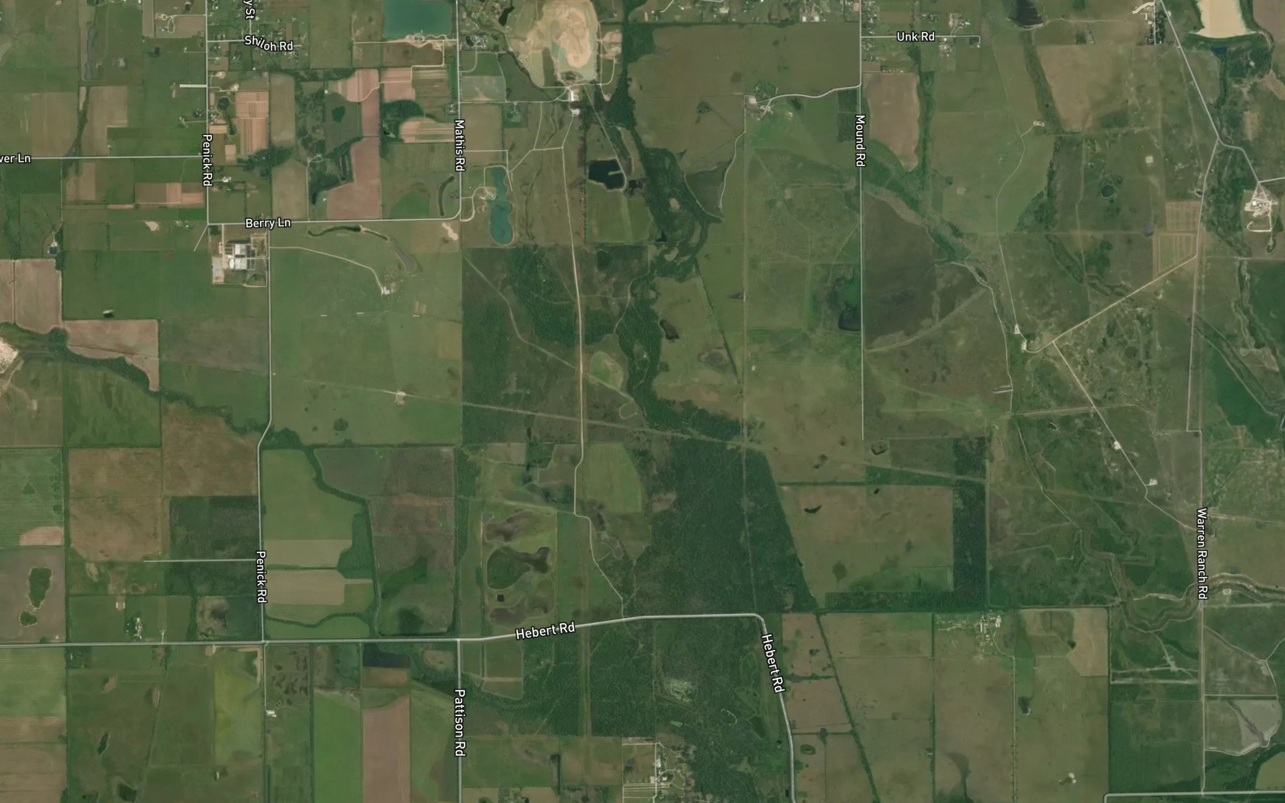 Satellite map of the Mound Creek