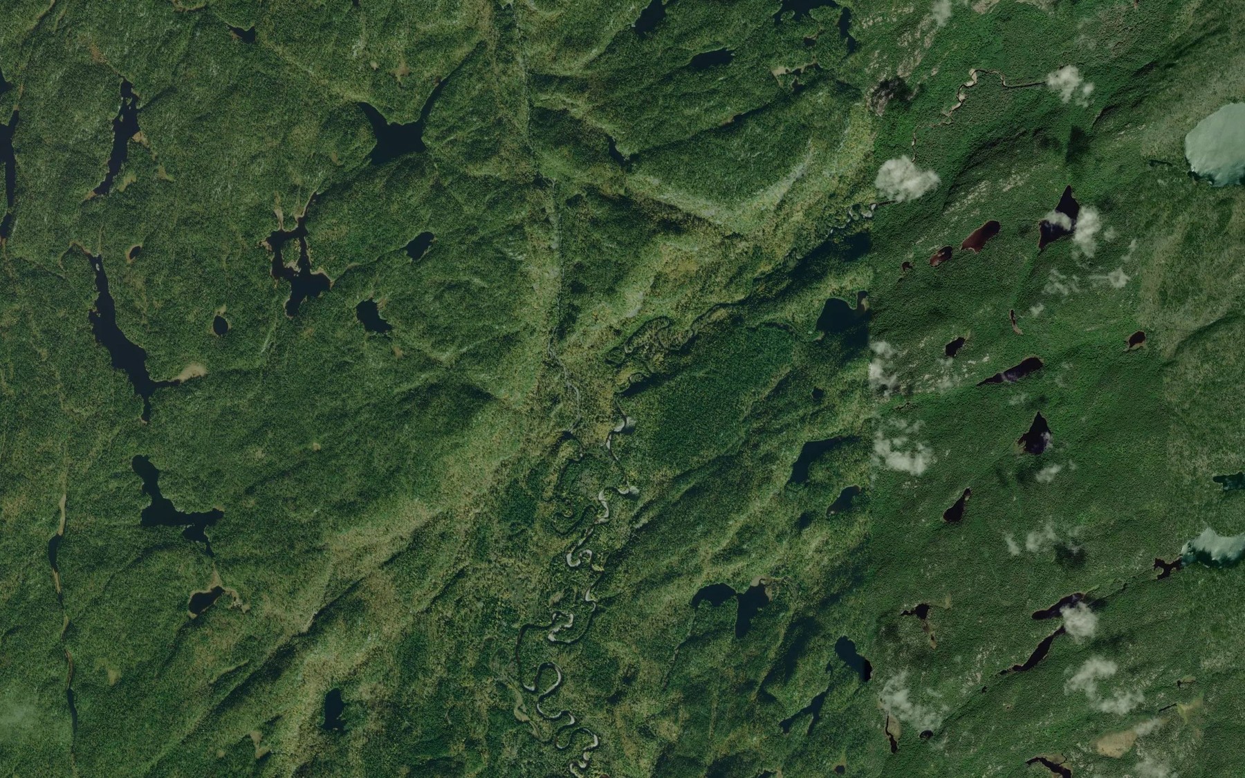 Satellite map of the West Gravel River