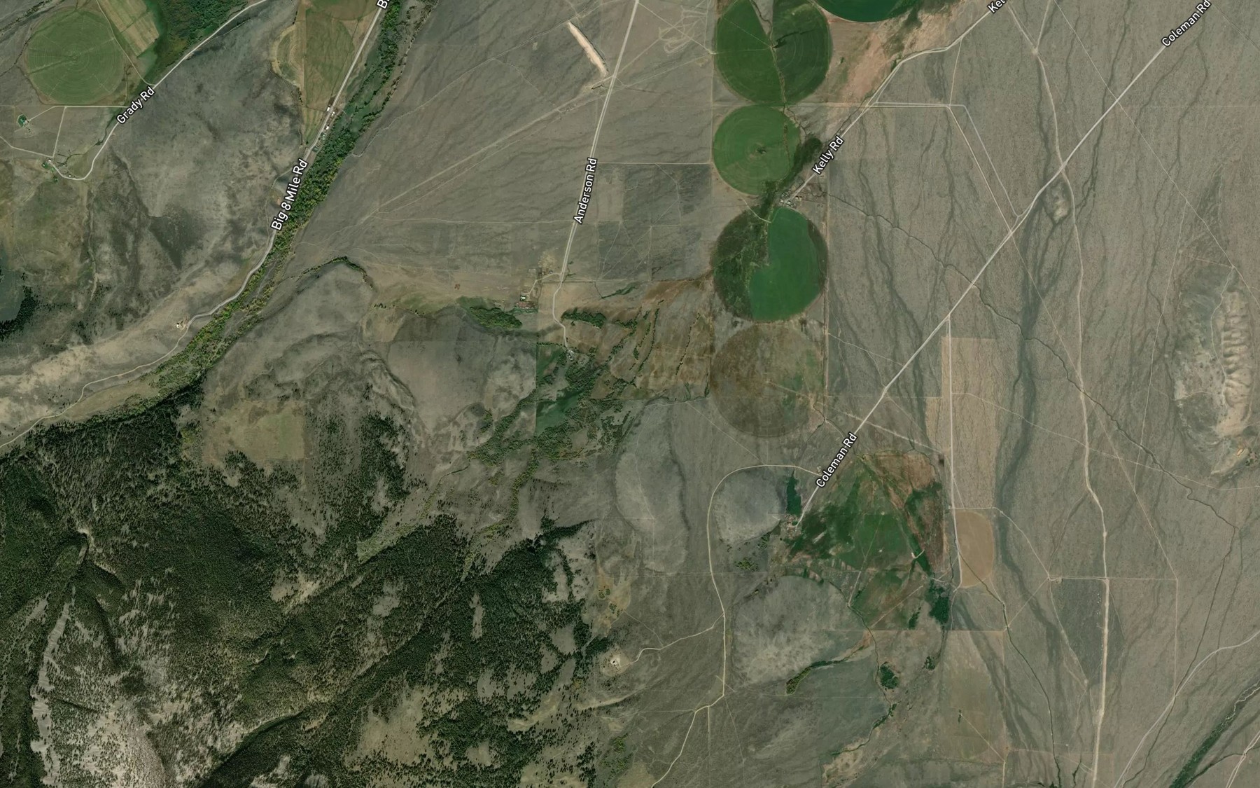 Satellite map of the Deer Park Creek
