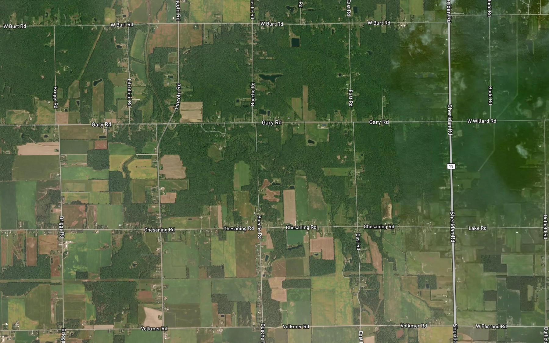 Satellite map of the Northwood Creek