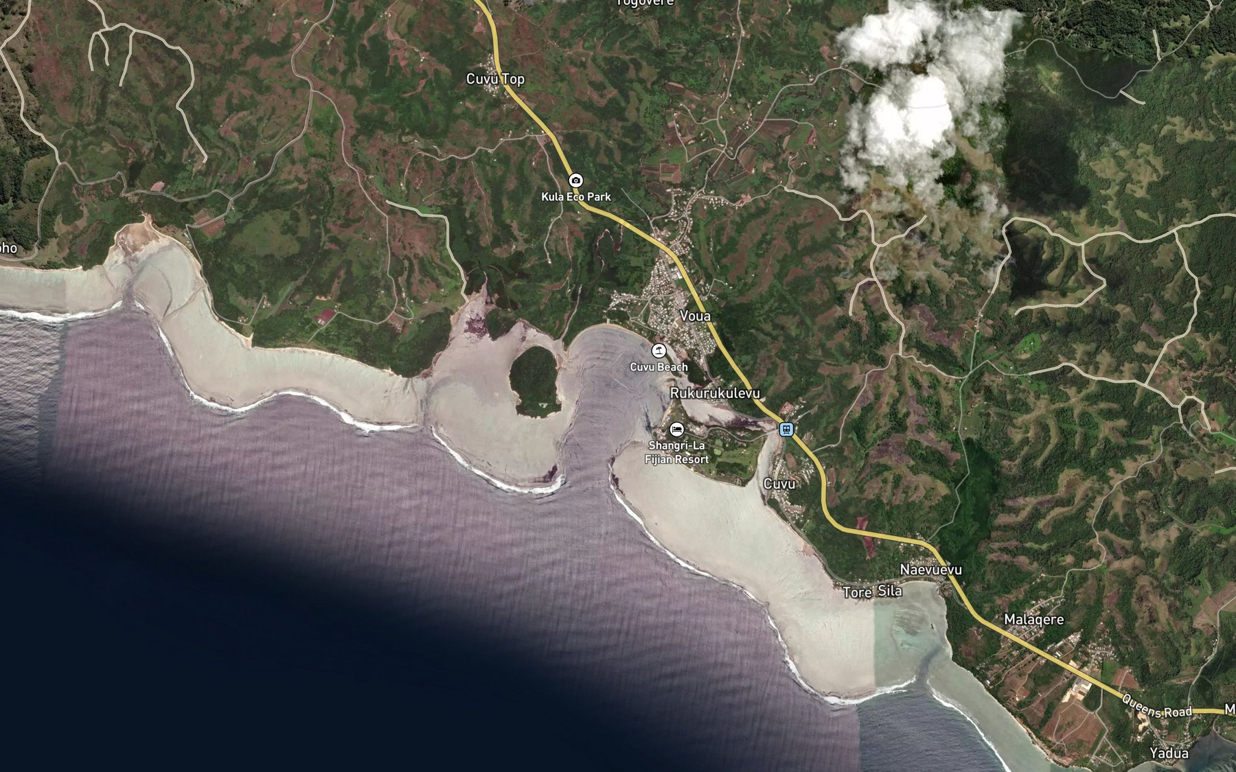 Satellite map of the Cuvu Harbour