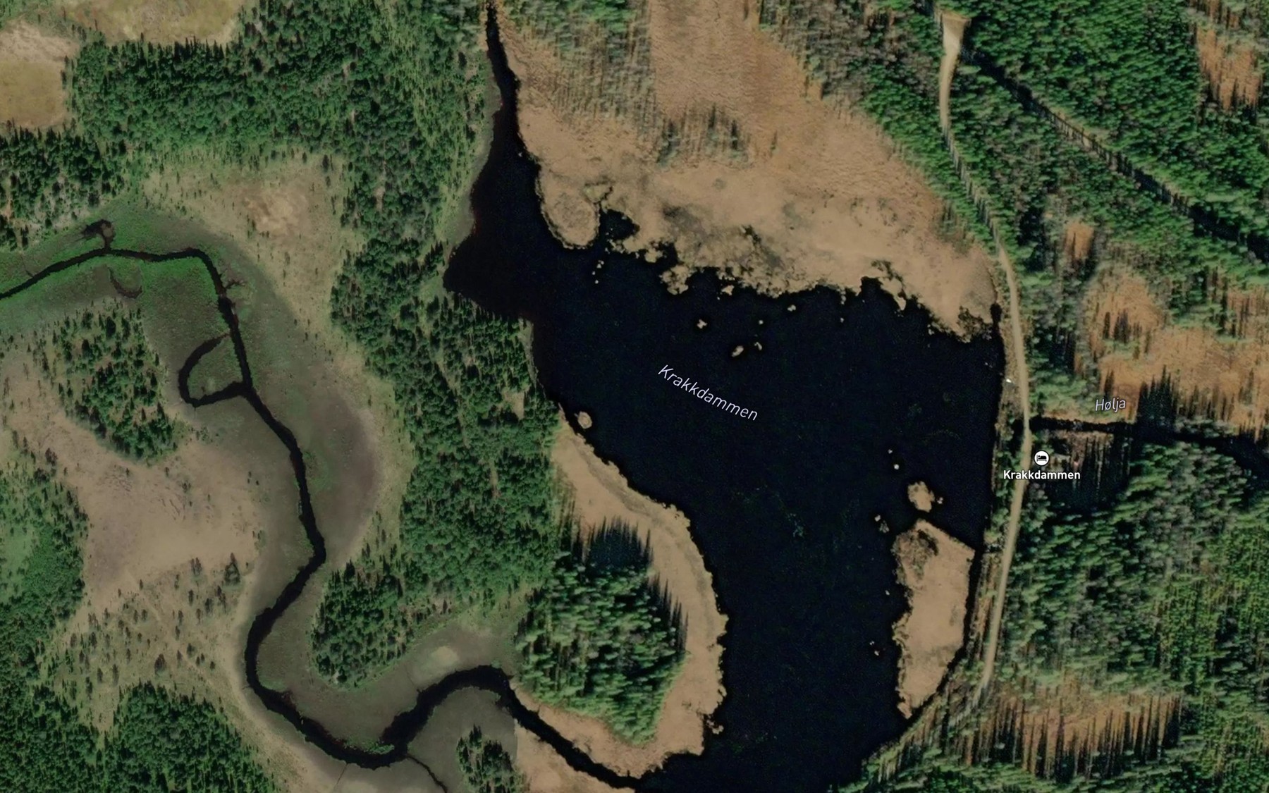 Satellite map of the Krakkdammen