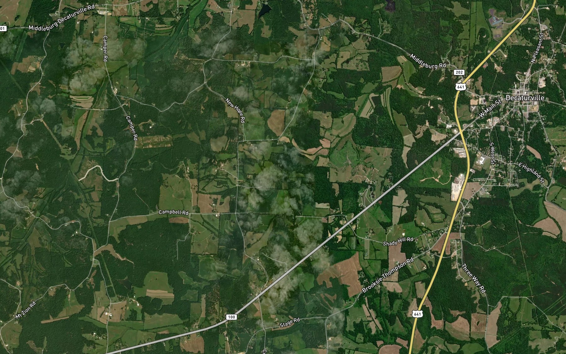 Satellite map of the Polly Branch