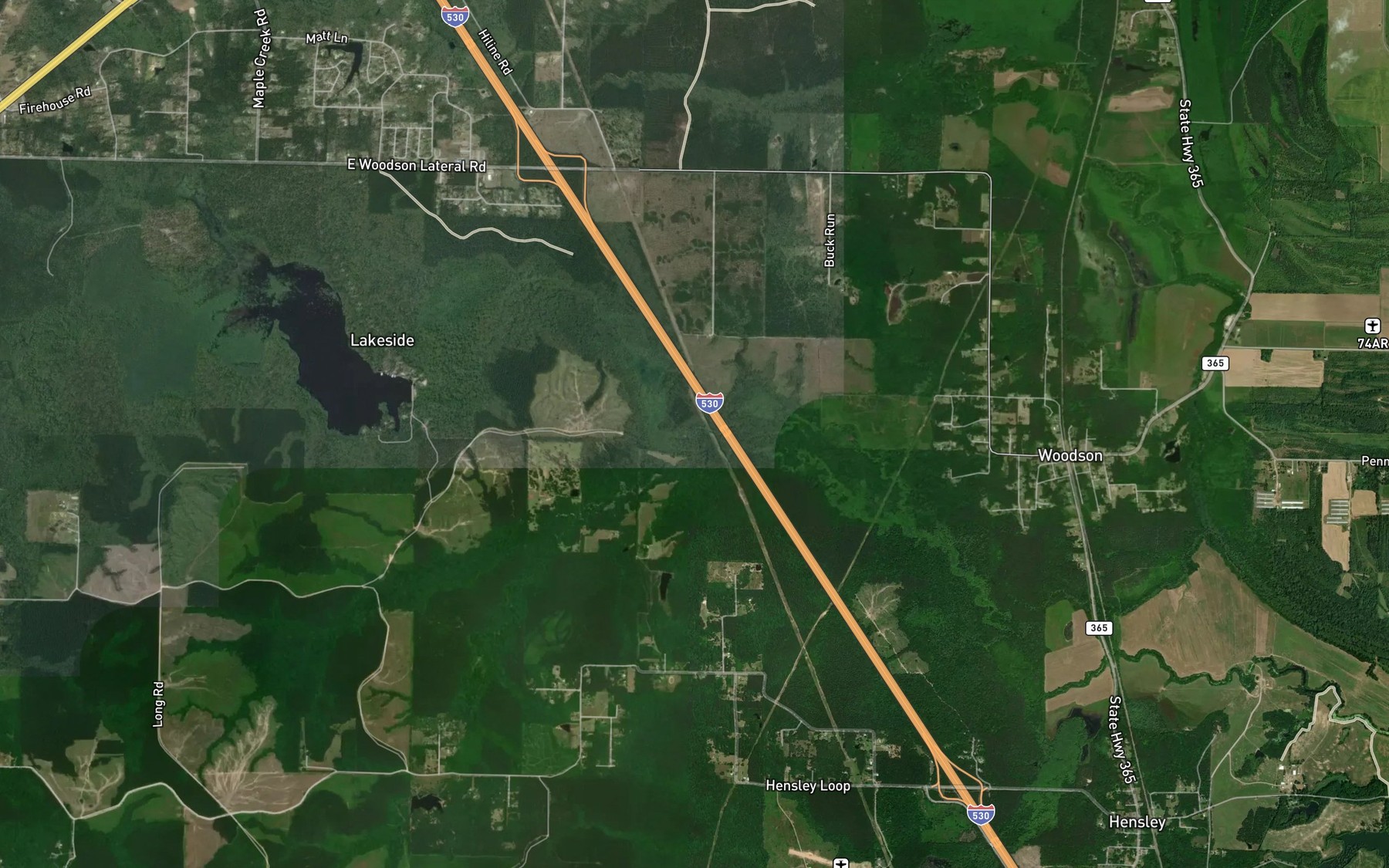 Satellite map of the Miller Creek