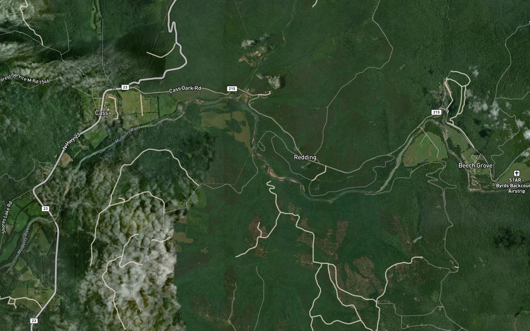 Satellite map of the Barron Creek