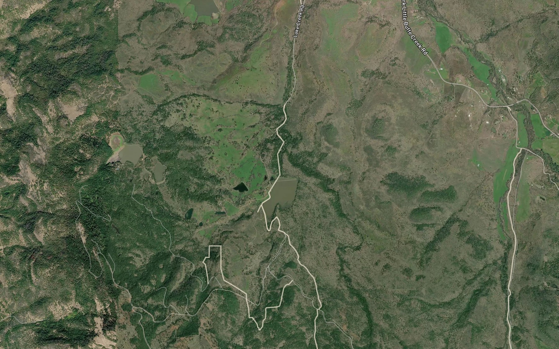 Satellite map of the Lakecreek Reservoir