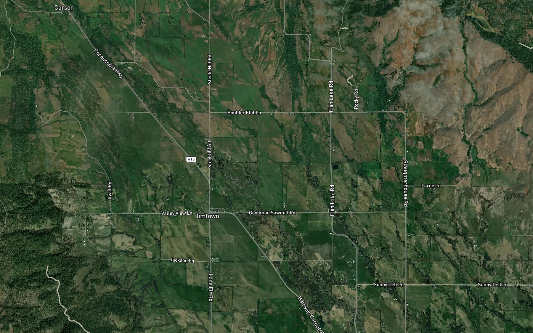 Satellite map of the Holbrook Creek