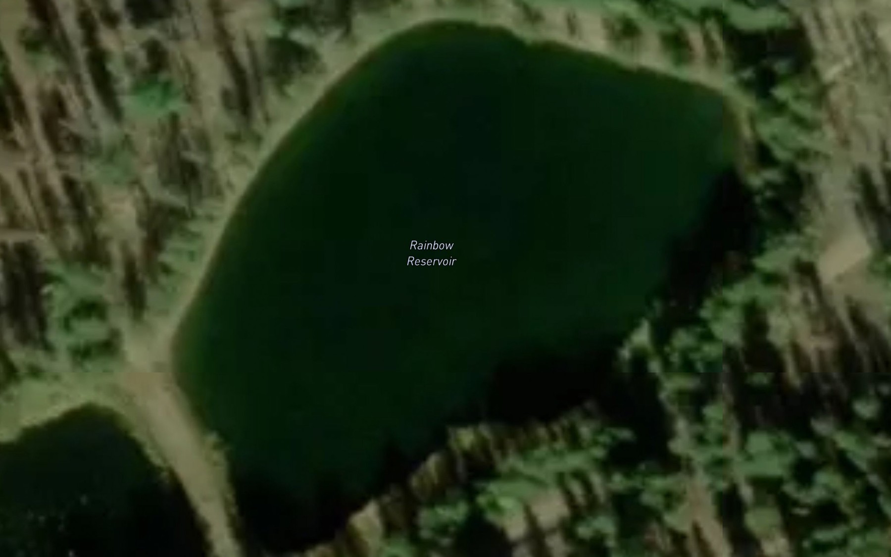 Satellite map of the Rainbow Reservoirs