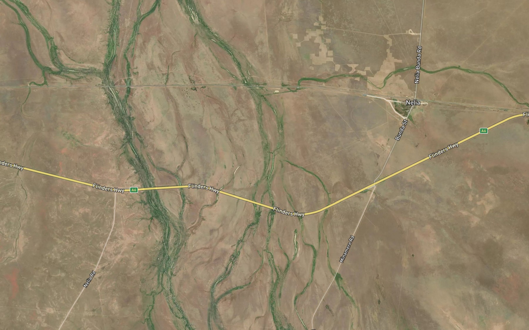Satellite map of the Corella Creek