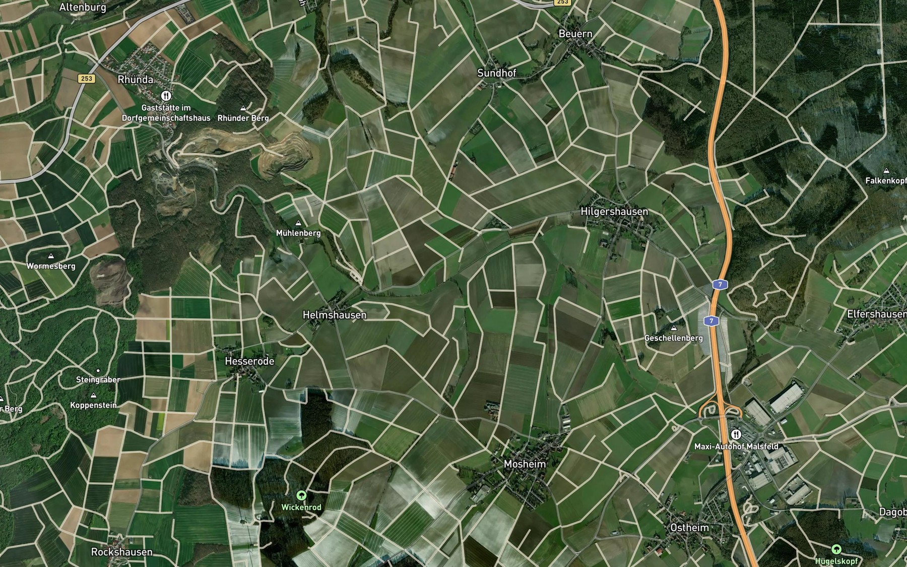 Satellite map of the Tiefenbach