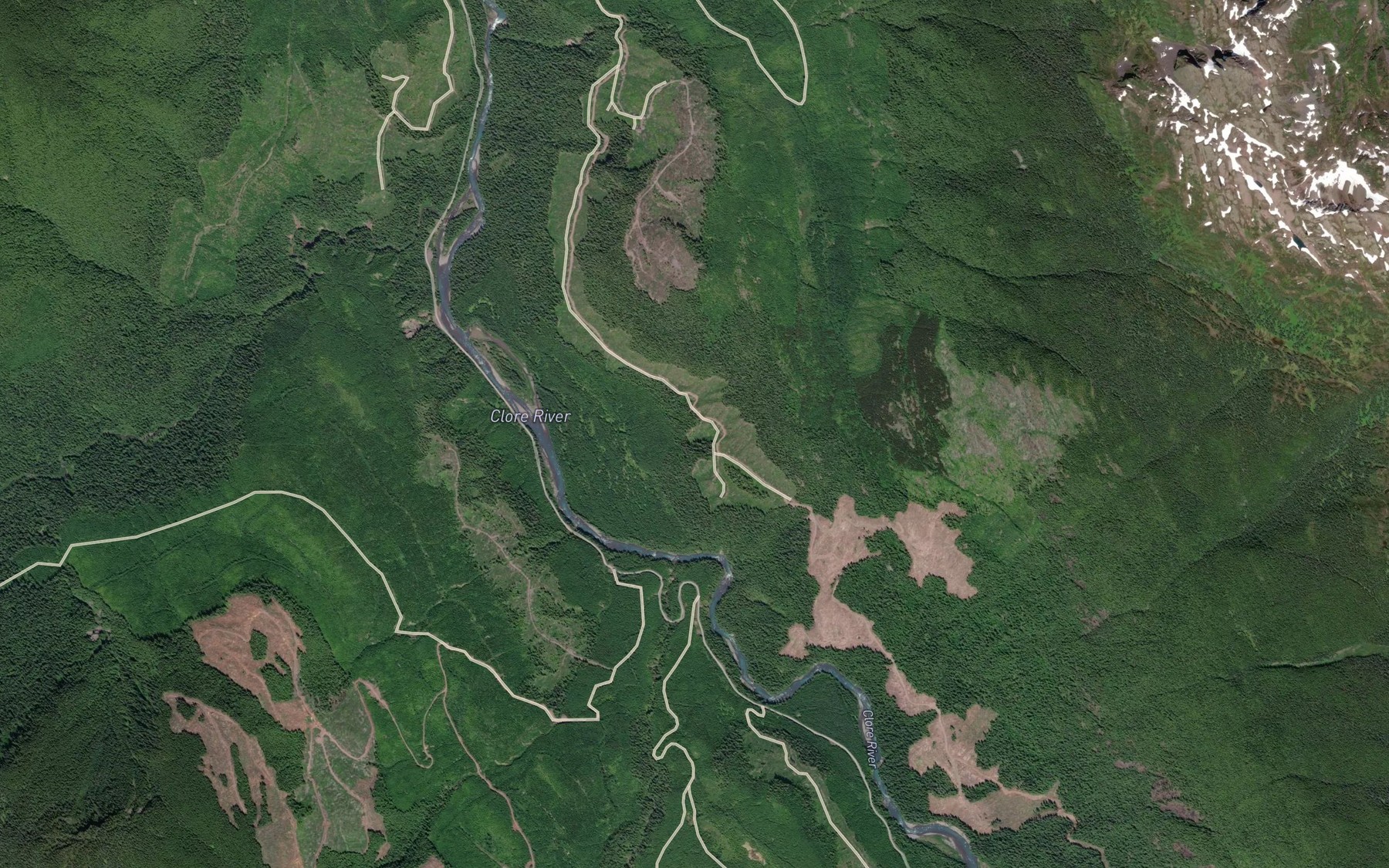 Satellite map of the Moraine Creek