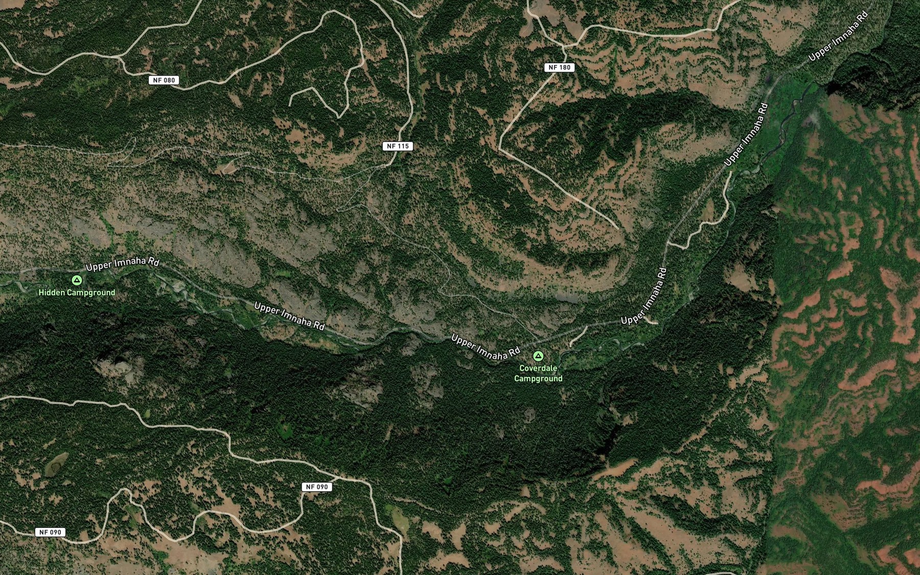Satellite map of the Coverdale Spring