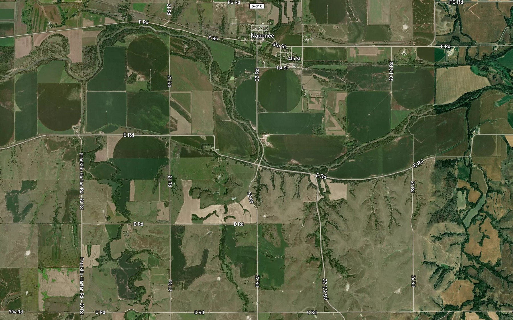 Satellite map of the Naponee Canal