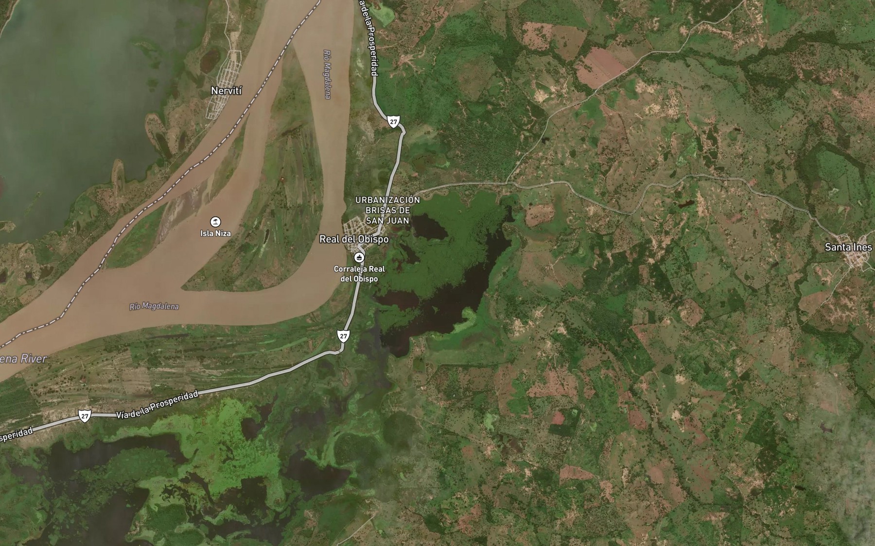 Satellite map of the Cienaga San Juan