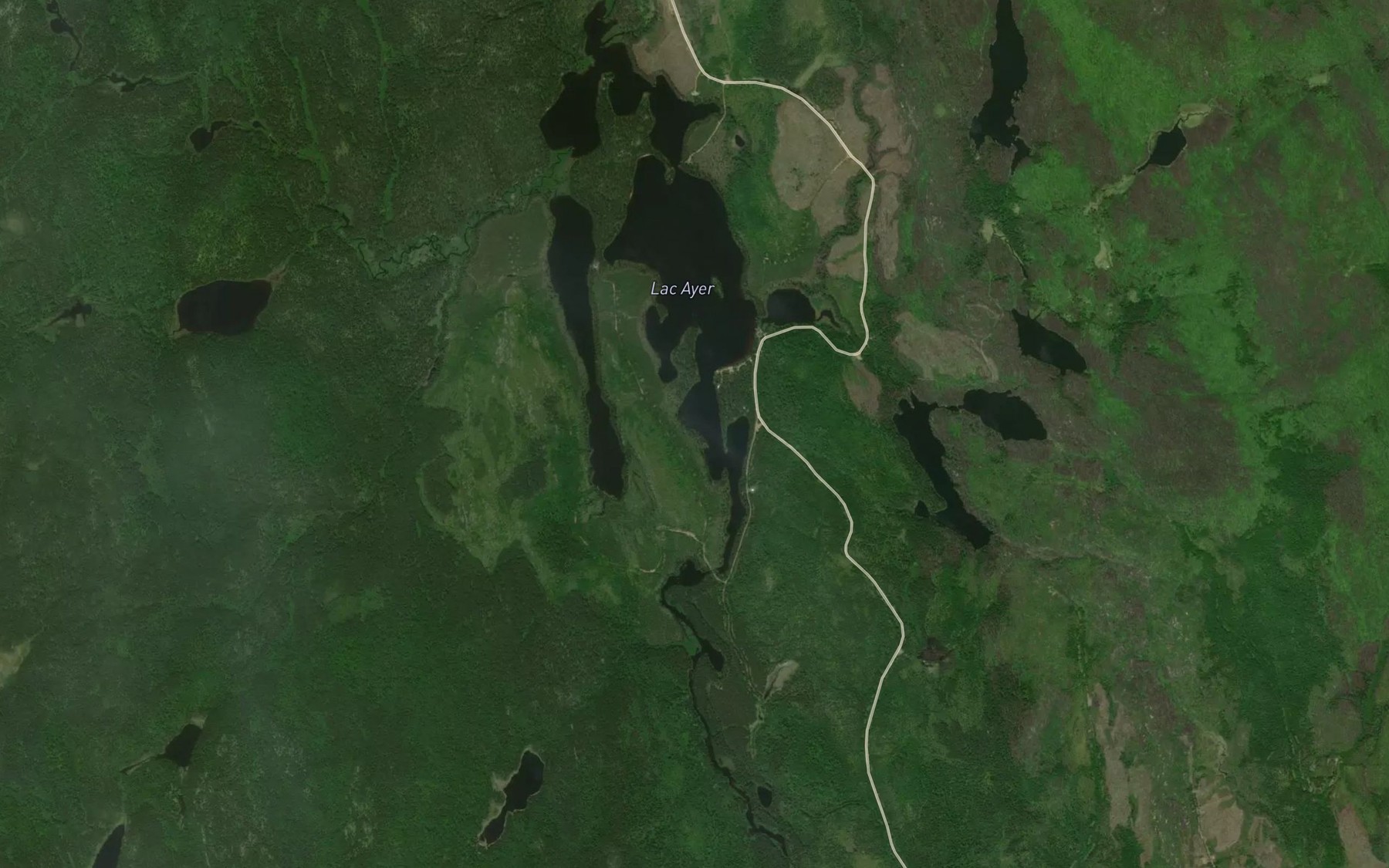 Satellite map of the Lac Ayer
