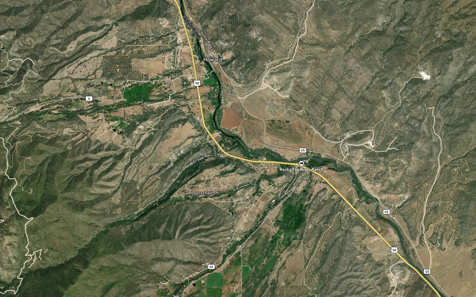 Satellite map of the West Creek