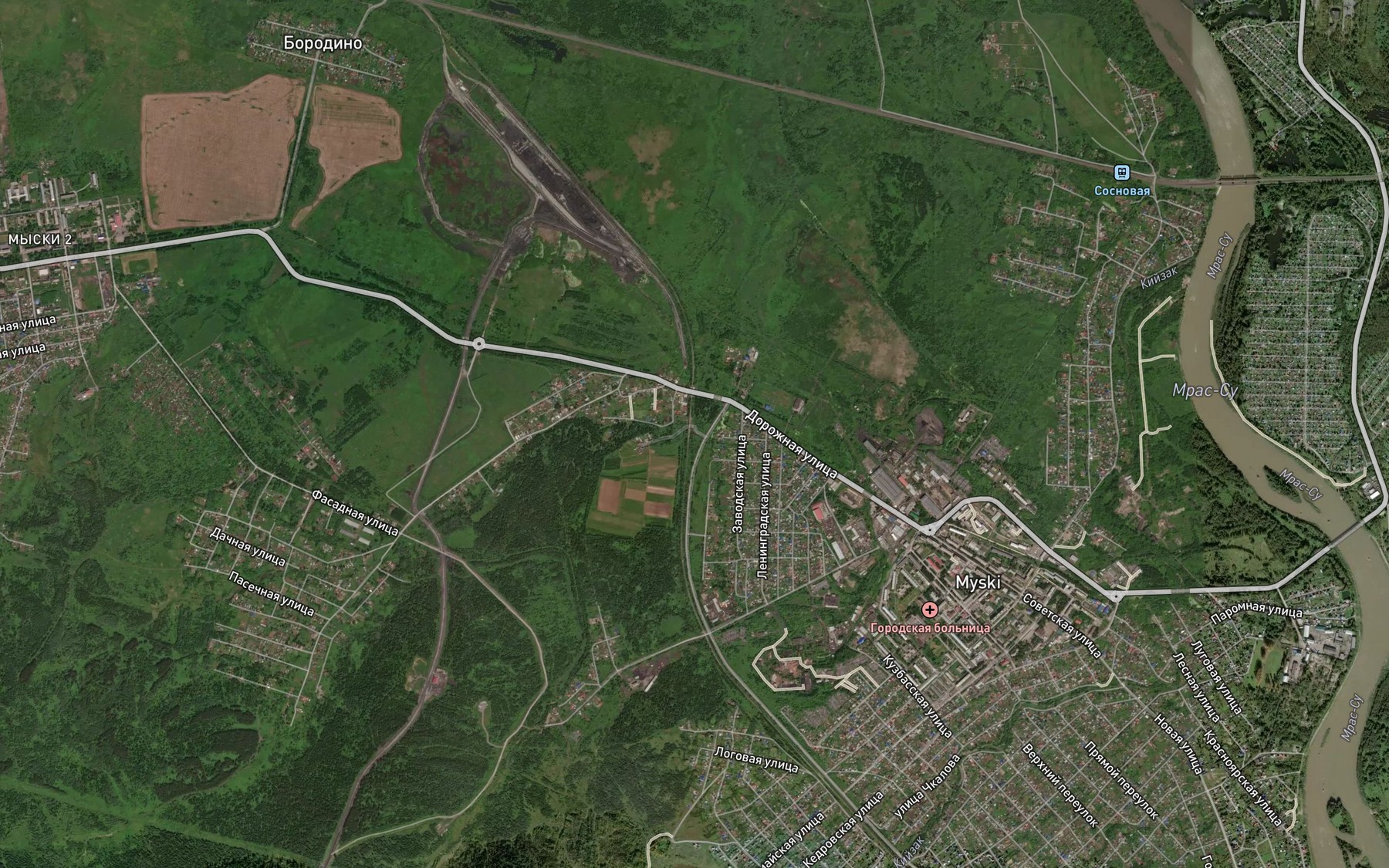 Satellite map of the Malaya Tetenza