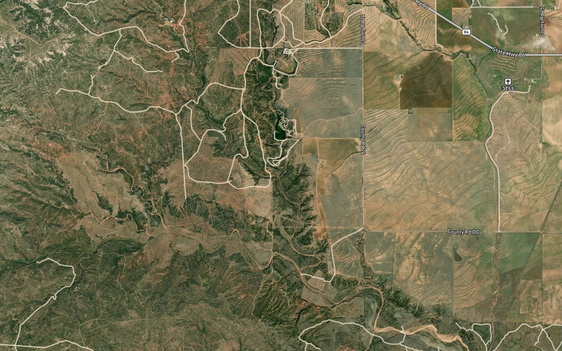 Satellite map of the Big Cottonwood Creek