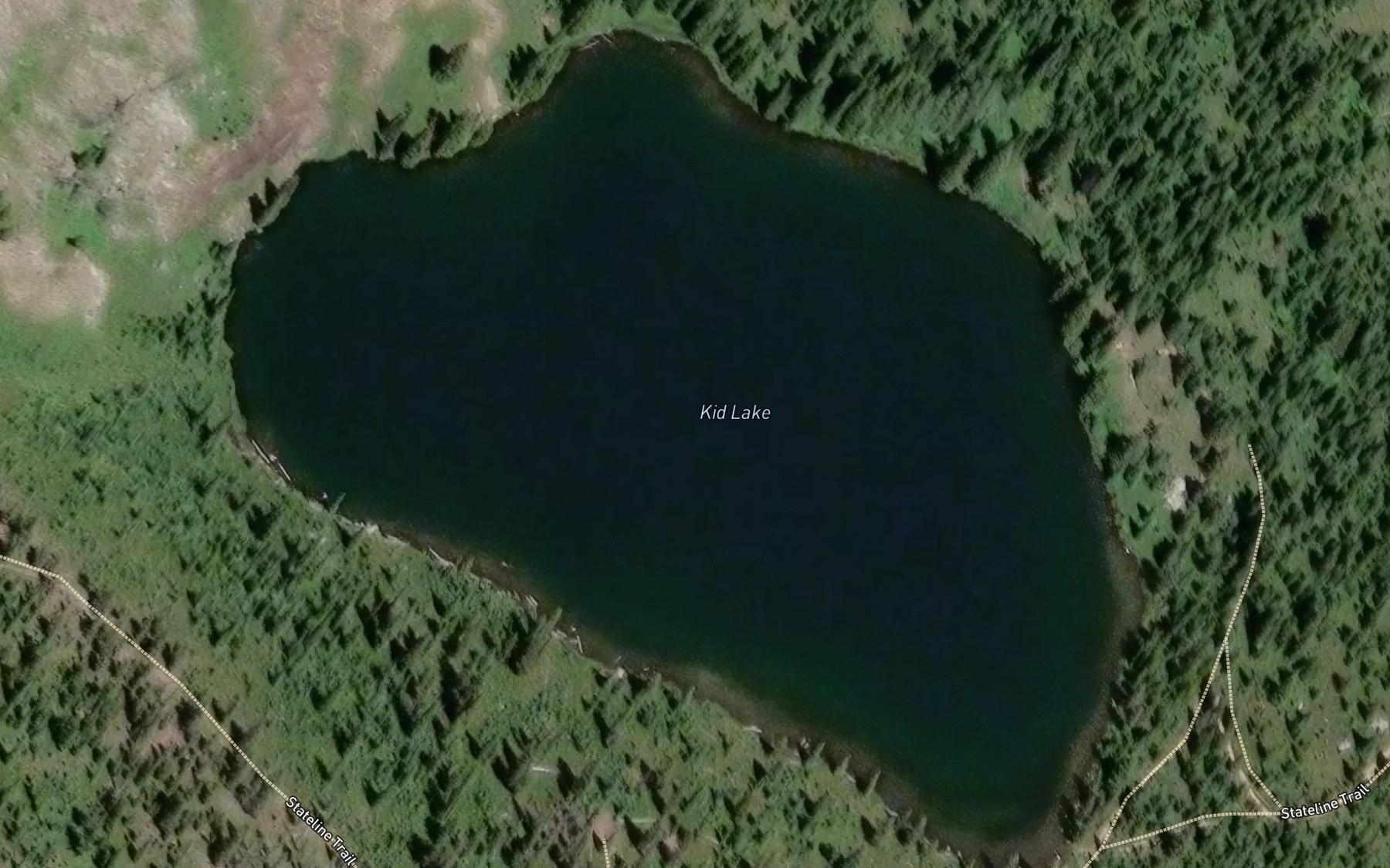 Satellite map of the Kid Lake