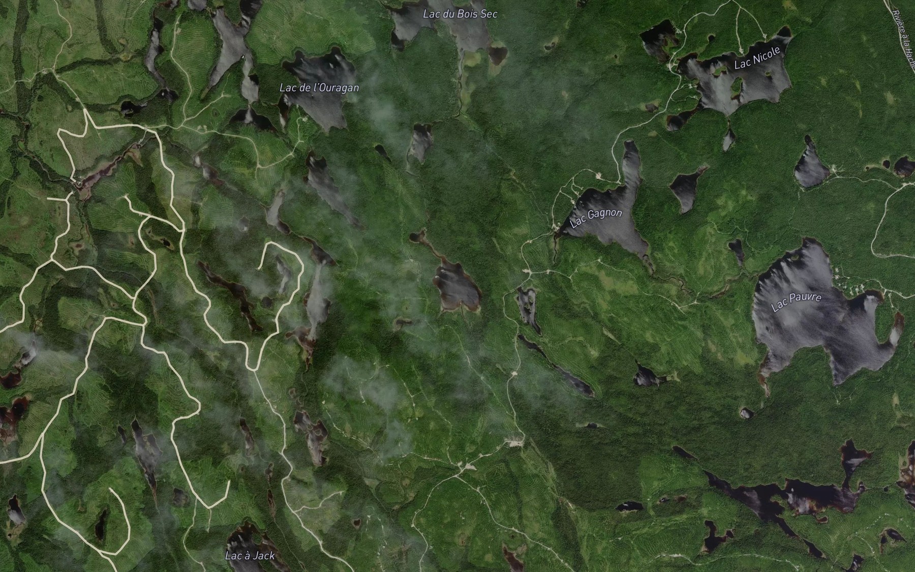 Satellite map of the Lac Legasse