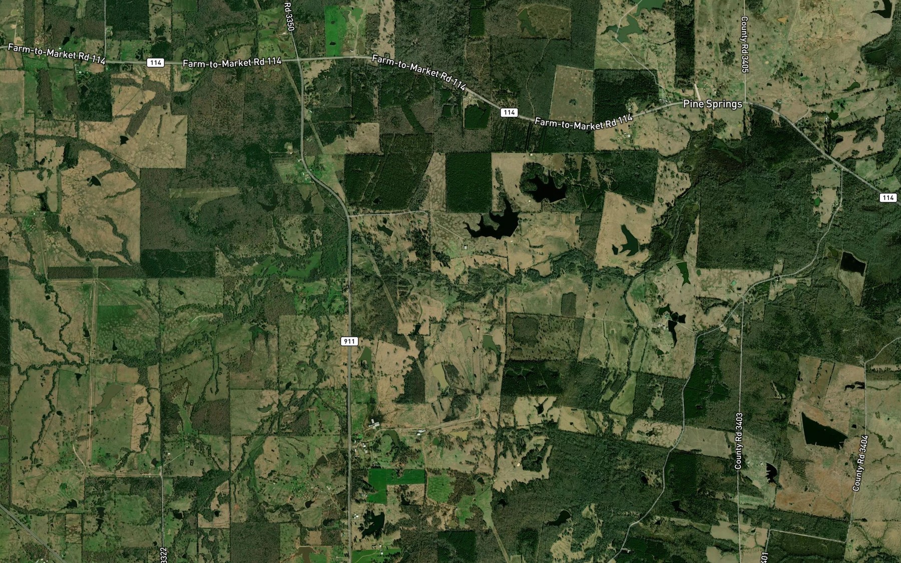 Satellite map of the Harris Creek