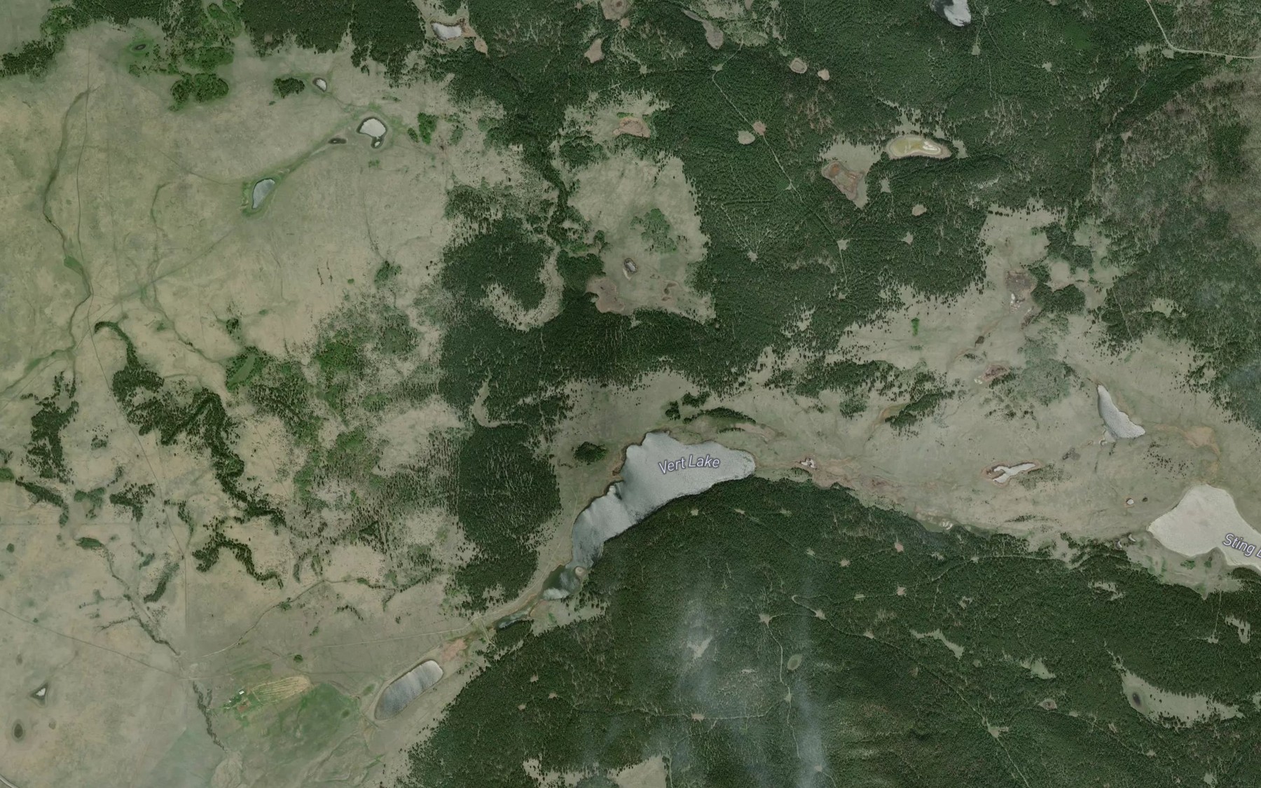 Satellite map of the Vert Creek