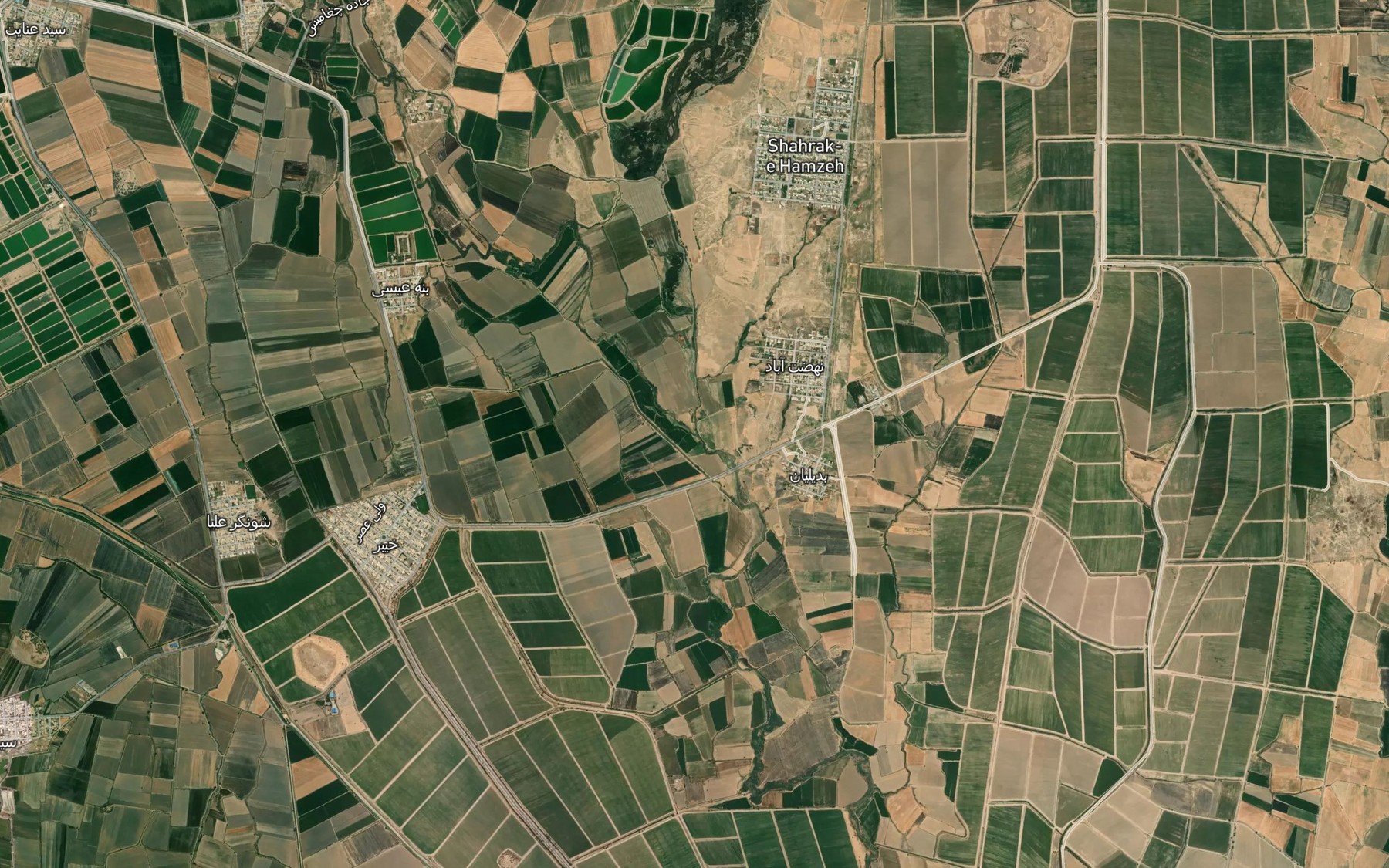 Satellite map of the Rudkhaneh-ye Lureh