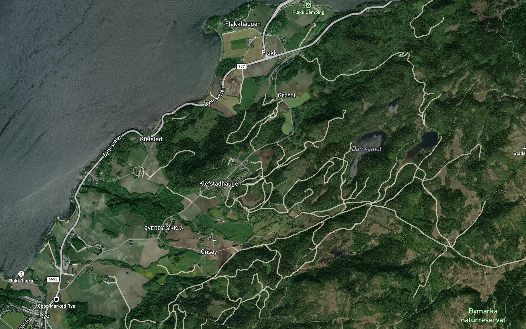 Satellite map of the Myrbekken