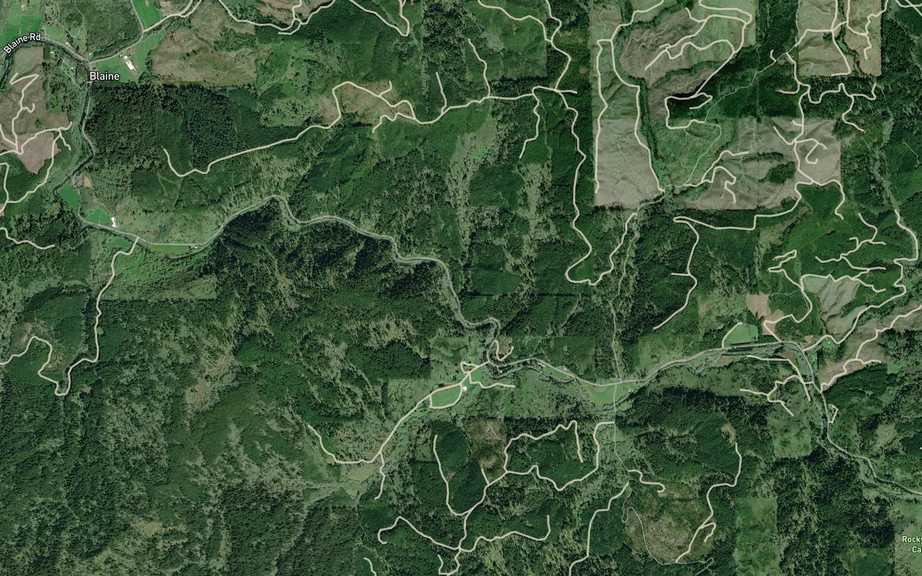 Satellite map of the Hatinger Creek