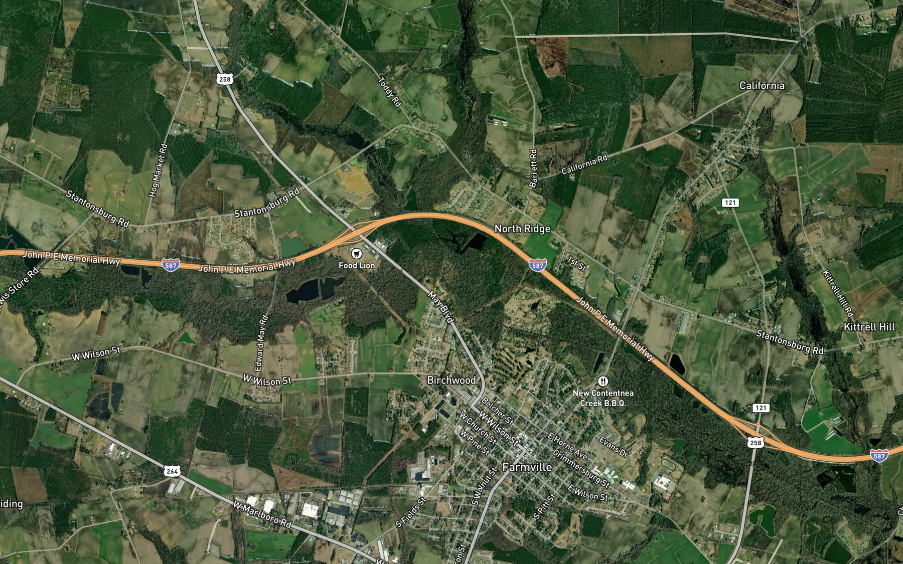 Satellite map of the Jacob Branch