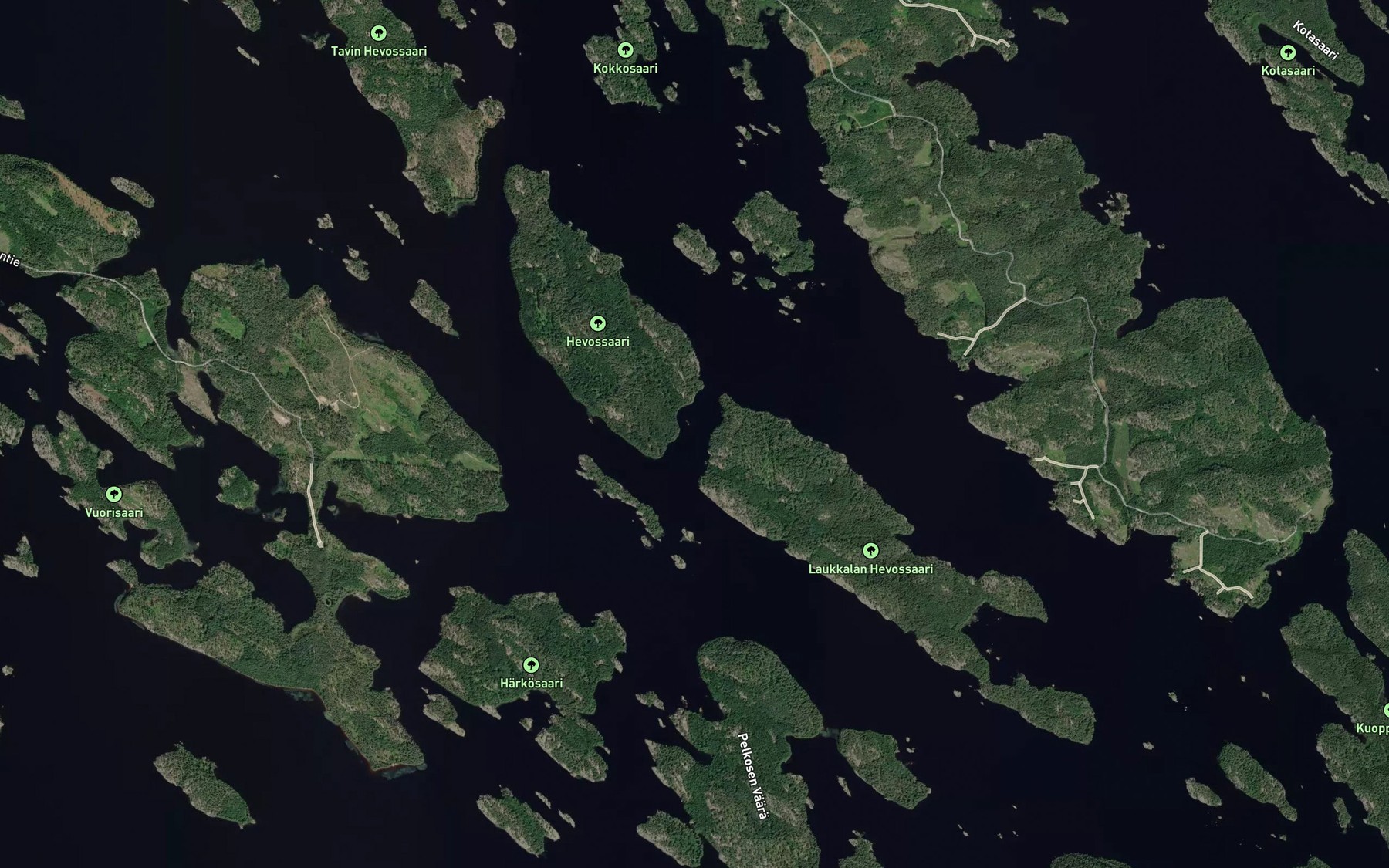 Satellite map of the Hevossalmi