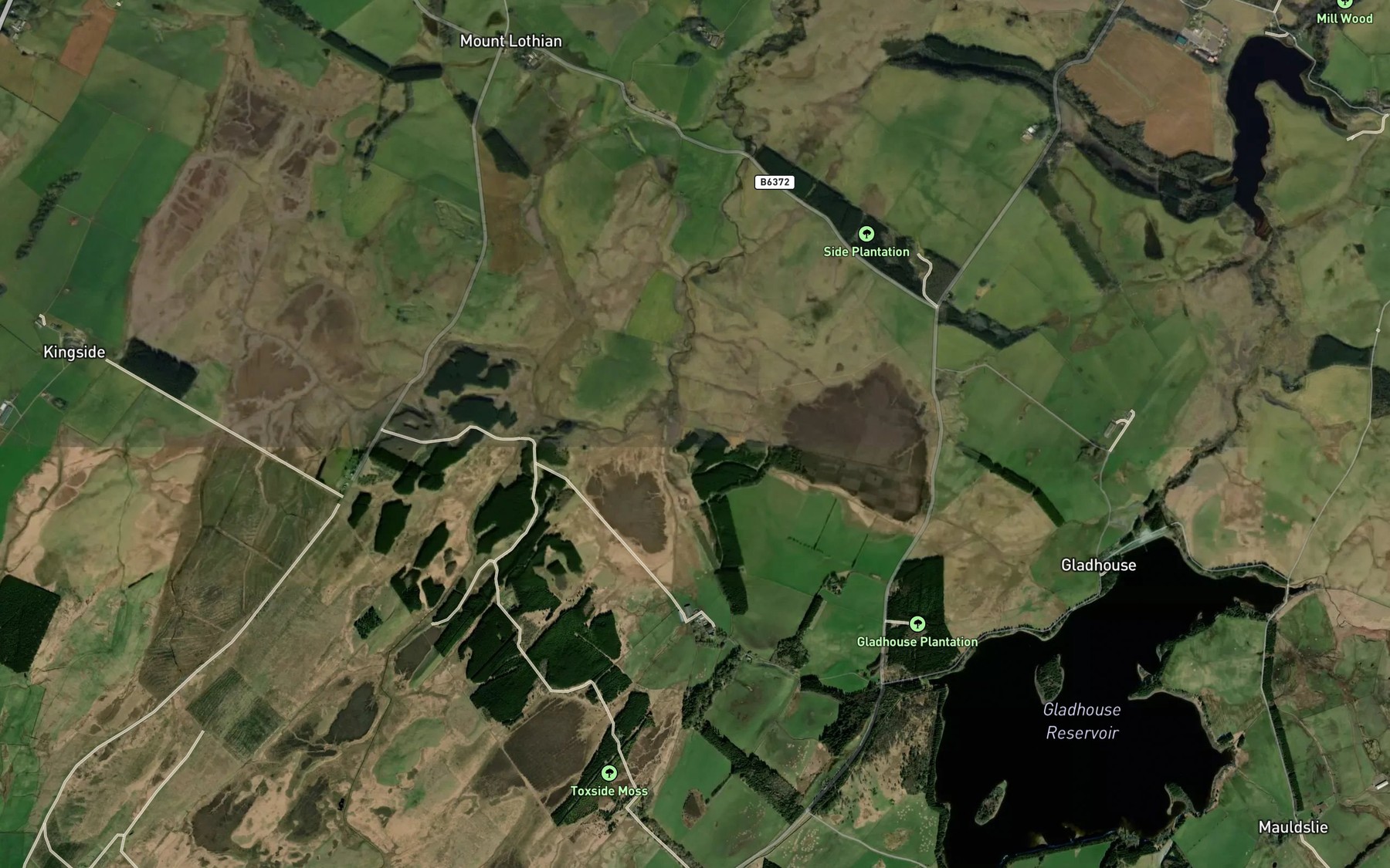 Satellite map of the Tweeddale Burn