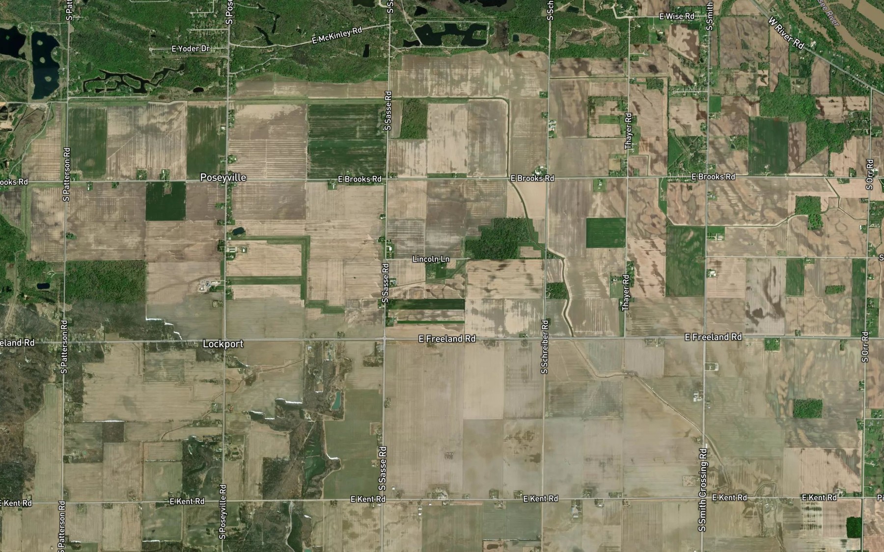 Satellite map of the Cron Drain