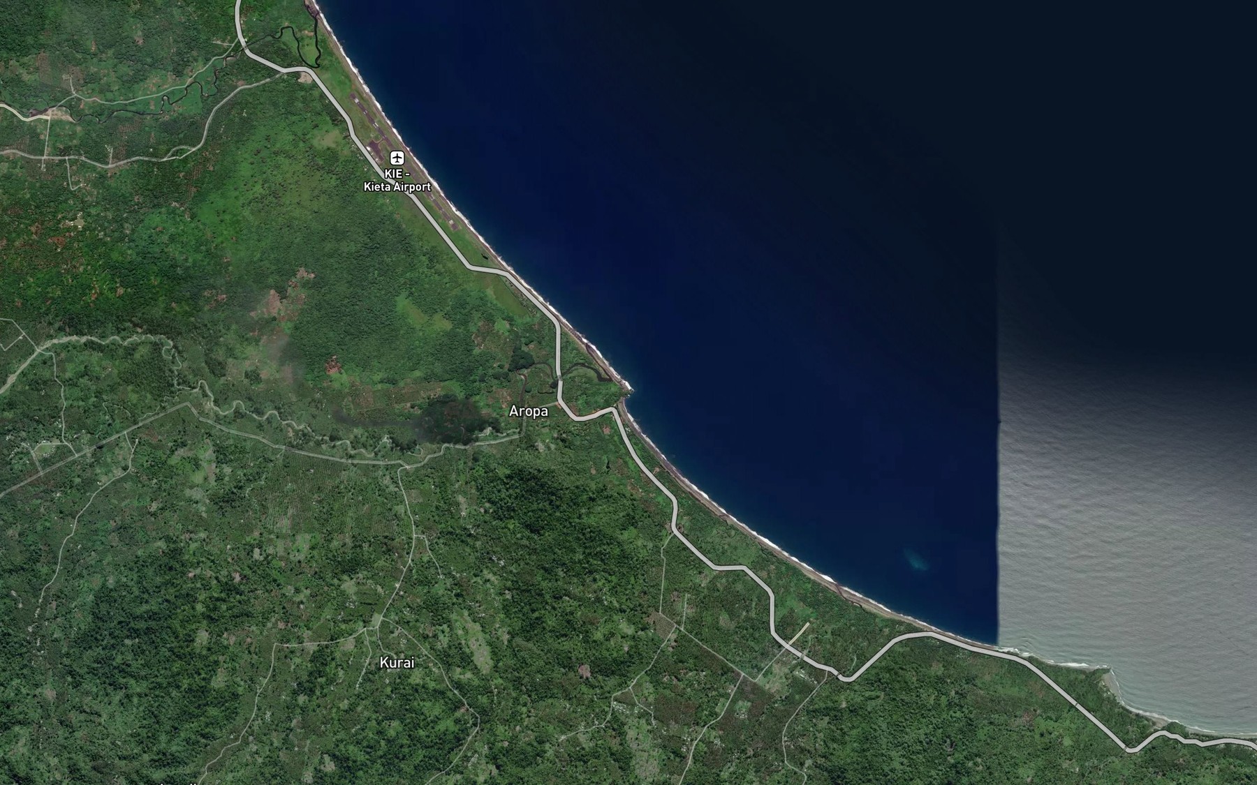 Satellite map of the Aropa Rvier