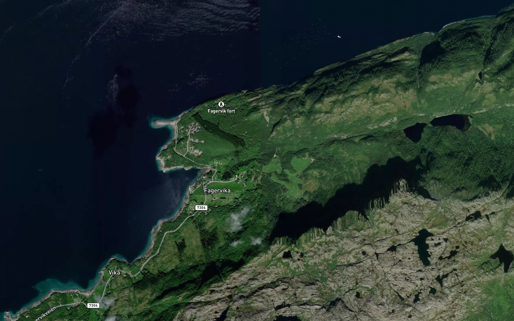 Satellite map of the Storforsen