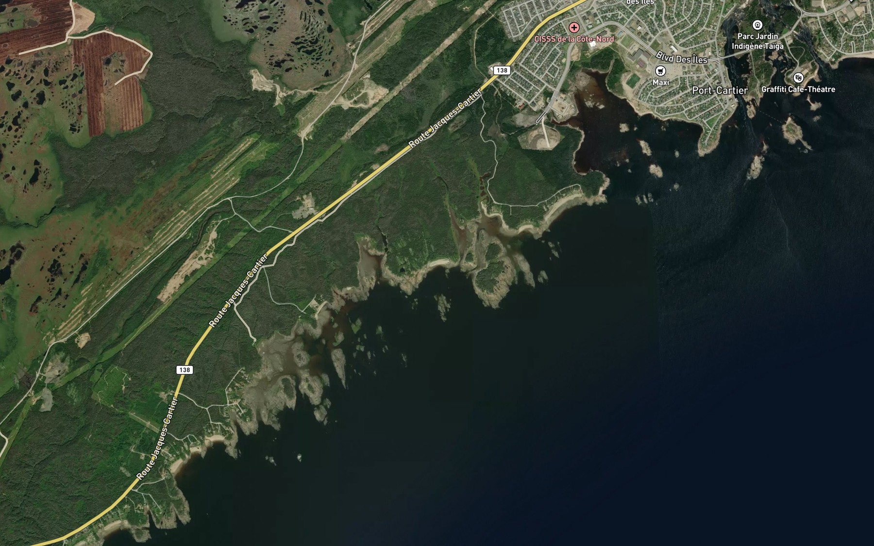 Satellite map of the Baie du Brule