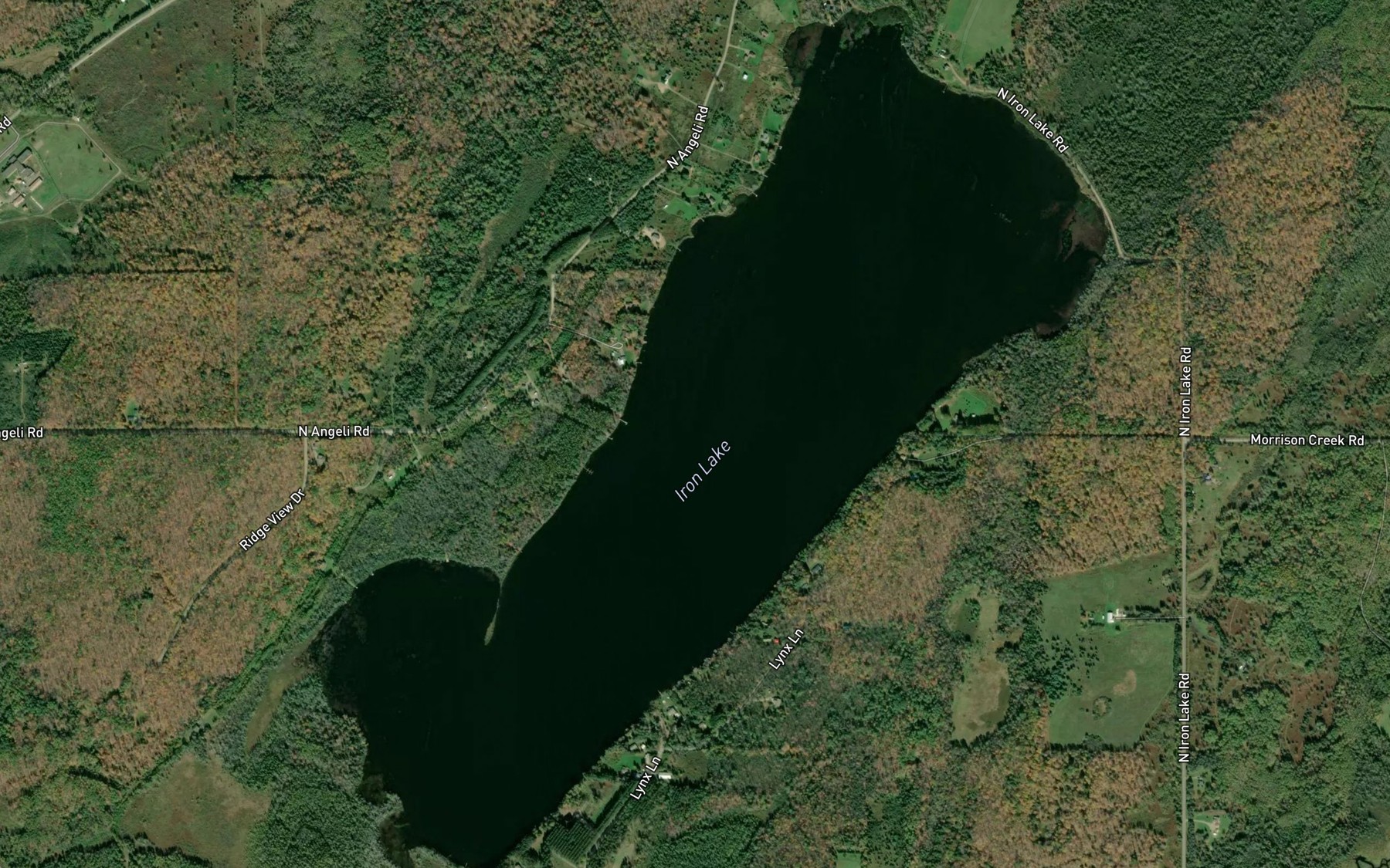 Satellite map of the Iron Lake