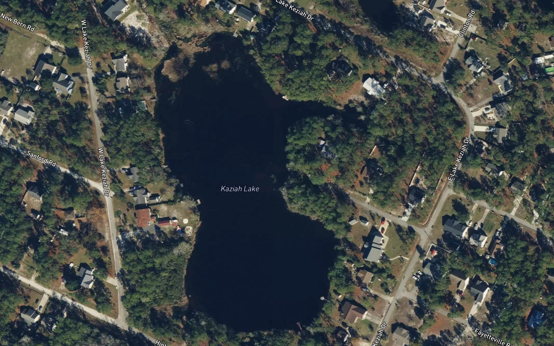 Satellite map of the Kaziah Lake