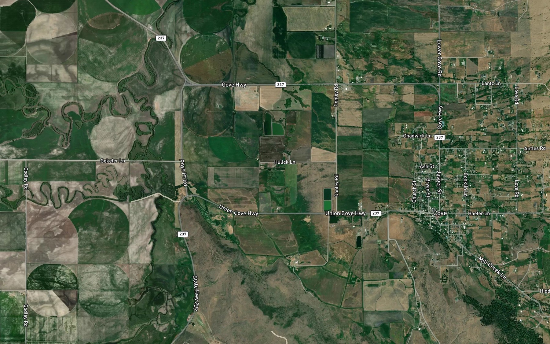 Satellite map of the Wagner Springs