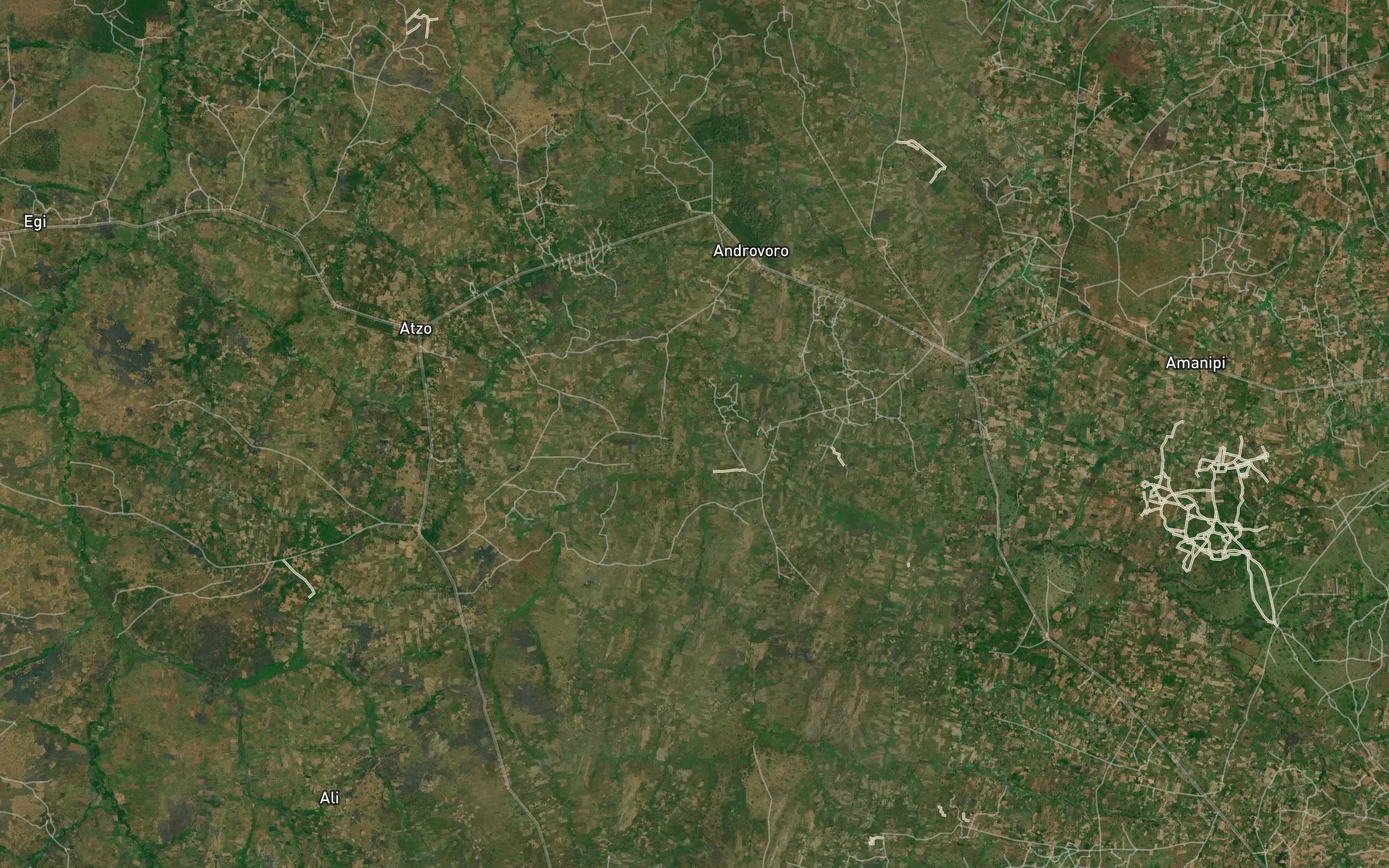 Satellite map of the Yekba