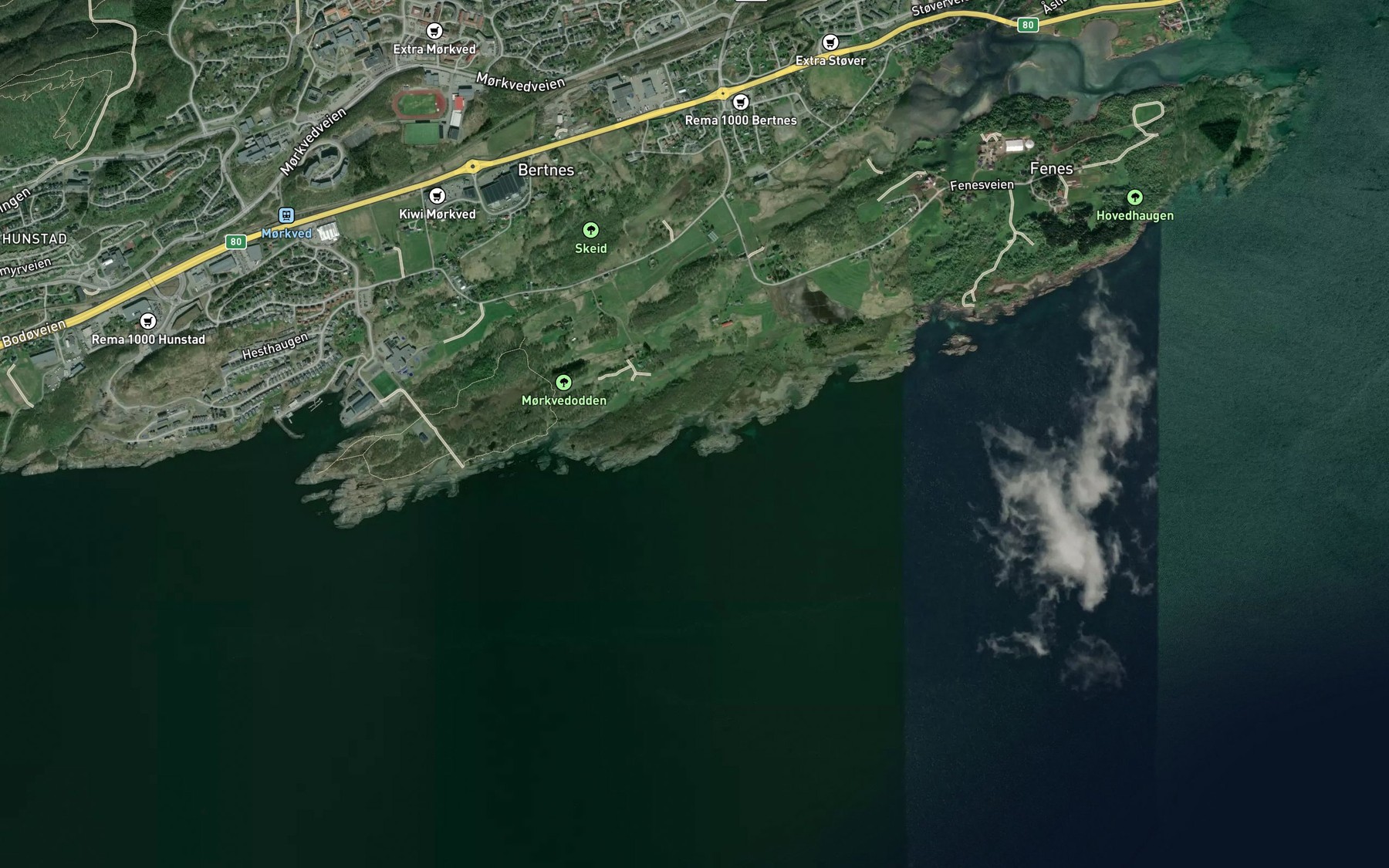 Satellite map of the Sandskjaerbukta