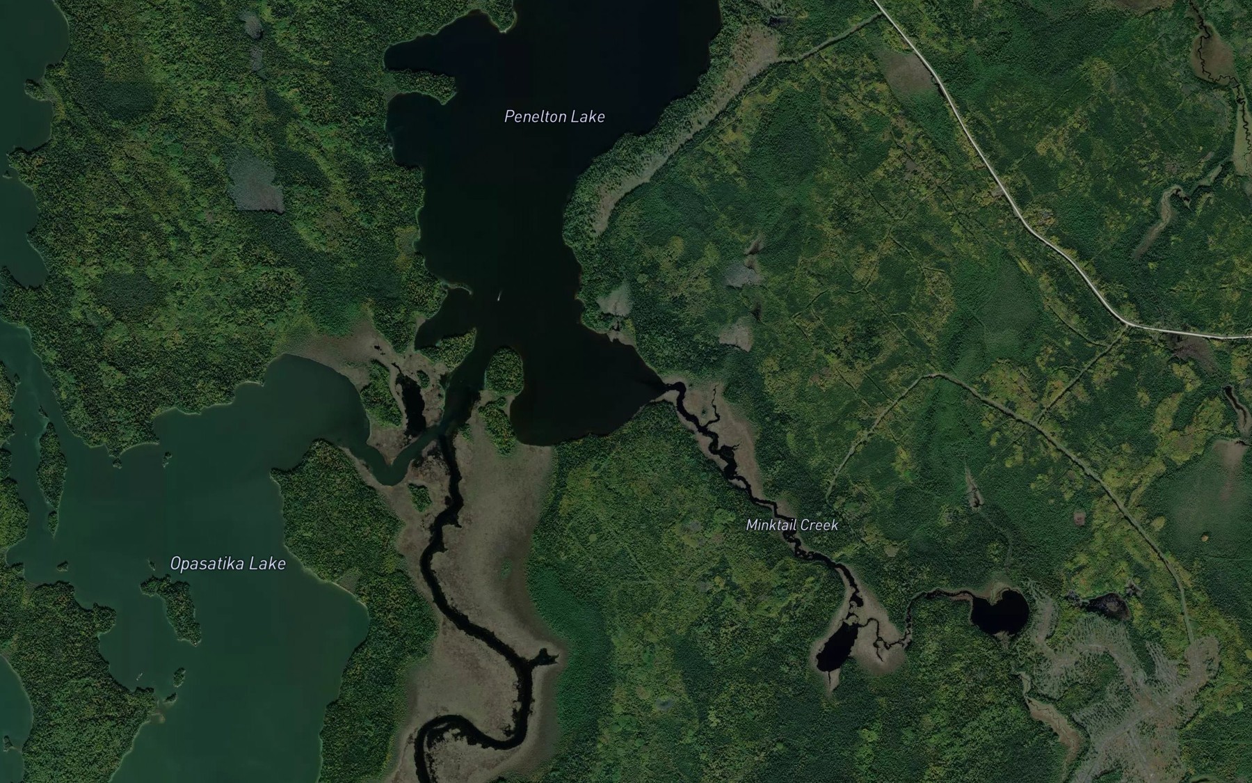 Satellite map of the Minktail Creek
