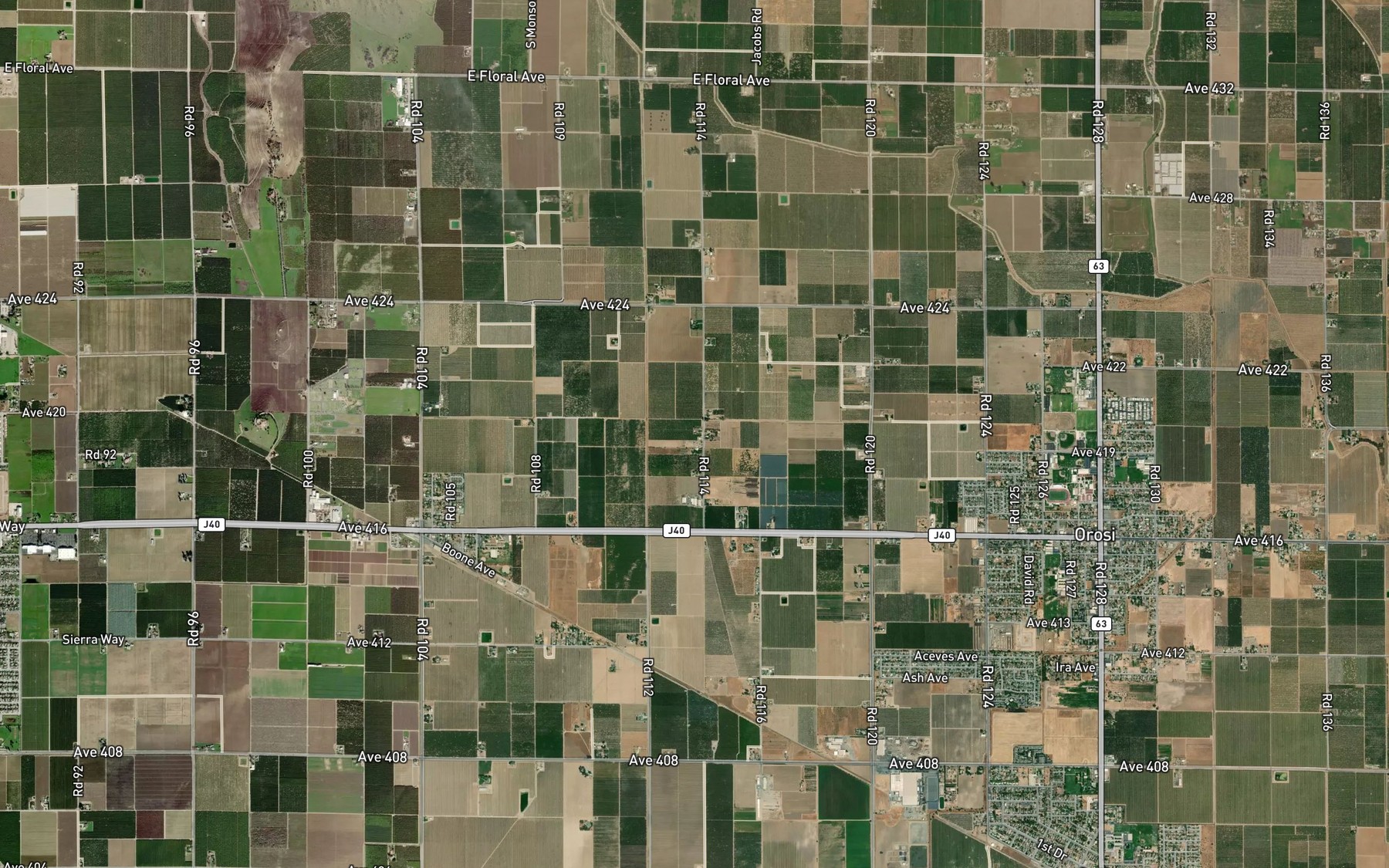 Satellite map of the Montague Ditch