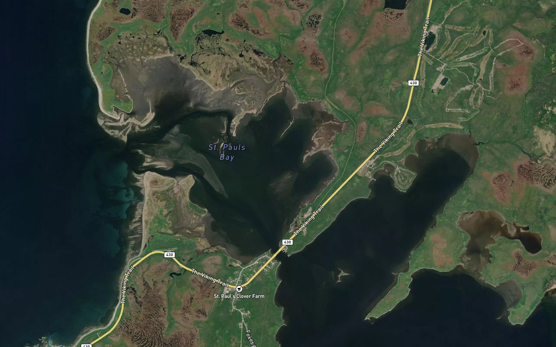 Satellite map of the St. Pauls Bay